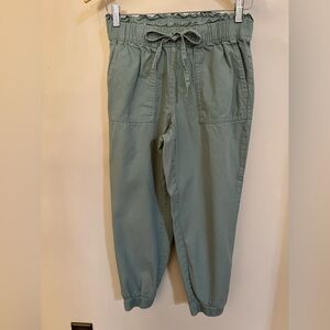 LOFT Green Joggers with Elastic Waist